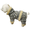 Hooded Leopard Print Fleece Dog Jumpsuit by Klippo