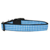 Houndstooth Nylon Dog Collar - Blue