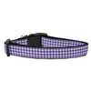 Houndstooth Nylon Dog Collar - Purple