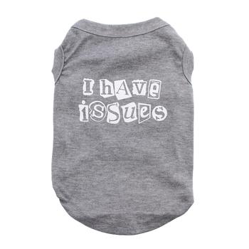 'I Have Issues' Screen Print Dog Tank Top - Gray