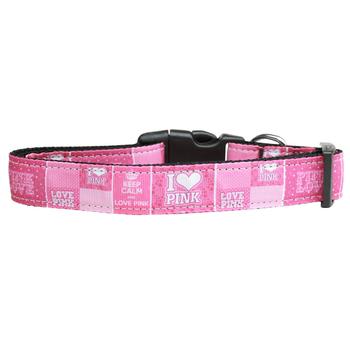 I Heart Pink Dog Collar