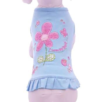 I Love My Dad Embroidered Dress by Cha-Cha Couture - Blue
