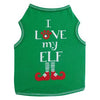 I Love My Elf Dog Tank Top - Green