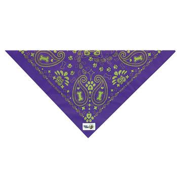 Insect Shield Paisley Dog Bandana - Purple