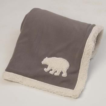 Jackson Polar Bear Fleece Dog Blanket - Gray