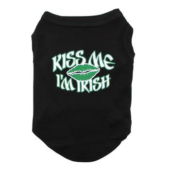 Kiss Me I'm Irish Dog Shirt - Black