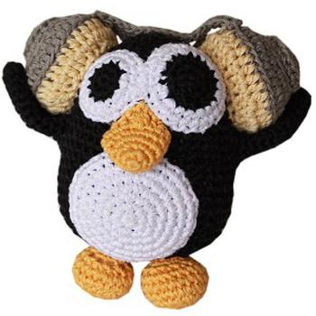 Knit Knacks Hipster Penguin Organic Dog Toy