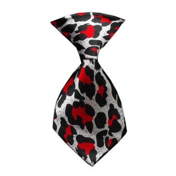 Leopard Dog Neck Tie - Red