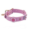 Light Pink and White Circle Leather Dog Collar by Dosha Dog