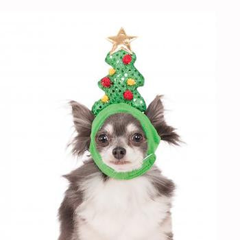 Light Up Christmas Tree Dog Hat