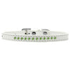 Lime Green Crystal Puppy White Dog Collar