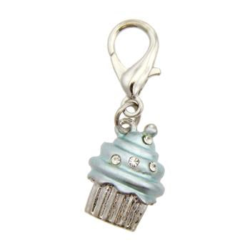 Luxe Cupcake D-Ring Pet Collar Charm by FouFou Dog - Blue