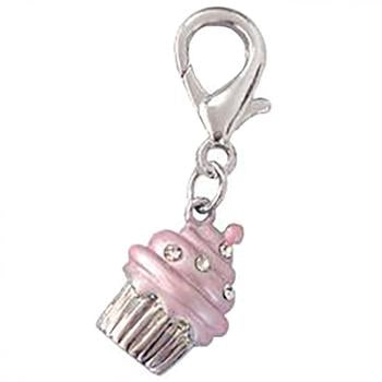 Luxe Cupcake D-Ring Pet Collar Charm by FouFou Dog - Pink