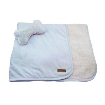 Luxe Sherpa Puppy Blanket and Toy Set - Baby Blue