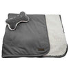 Luxe Sherpa Puppy Blanket and Toy Set - Charcoal Gray