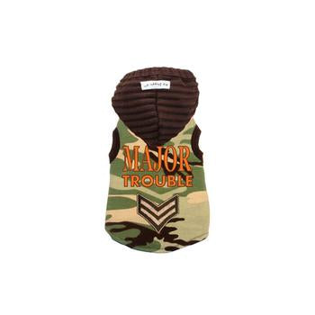 Major Trouble Dog Hoodie by Hip Doggie - Green Camo