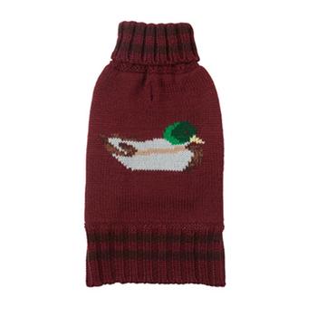 Mallard Turtleneck Dog Sweater - Burgundy