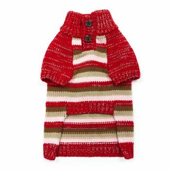 Marl Stripes Dog Sweater by Dogo - Red