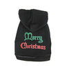 Merry Christmas Print Dog Hoodie - Black