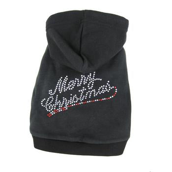 Merry Christmas Rhinestone Dog Hoodie