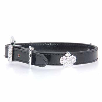 Crown Bling Dog Collar by Cha-Cha Couture - Black
