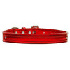 Metallic Two Tiered Dog Collar with 10MM Letter Strap - Red