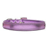 Metallic Two Tiered Dog Collar with 18MM Letter Strap - Purple