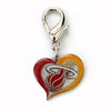 Miami Heat Swirl Heart Dog Collar Charm