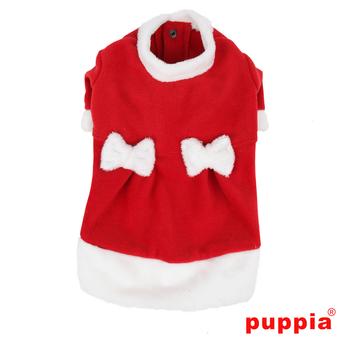 Miss Claus Dog Dress Coat by Puppia - Red