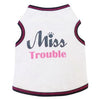 Miss Trouble Dog Tank - White