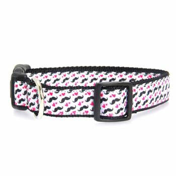 Moustache Love Dog Collar - White