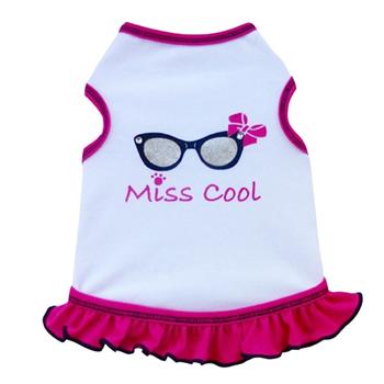 Miss Cool Dog Tank Dress - White