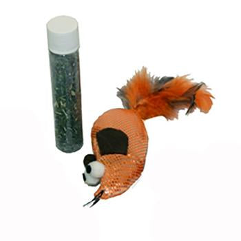 MultiPet Mouse Fish Cat Toy - Refillable Catnip Tube