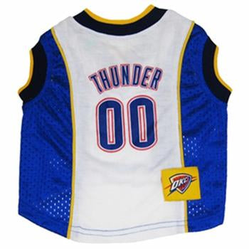 Oklahoma City Thunder Dog Jersey - Blue Mesh with White