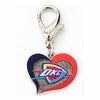 Oklahoma City Thunder Swirl Heart Dog Collar Charm