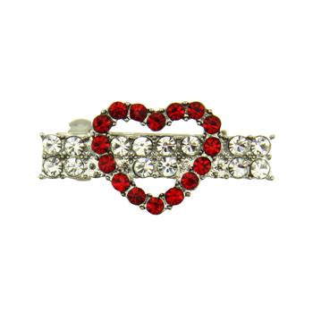 Open Heart Barrette by FouFou Dog - Red