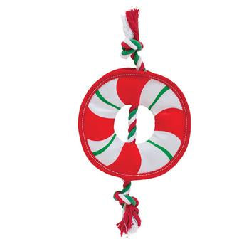 Outward Hound Fire Biterz Holiday Dog Toy - Rope Wreath