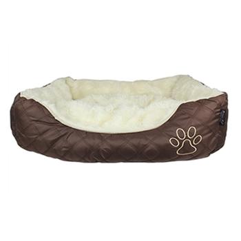 Oxford Quilted Dog Bed - Brown