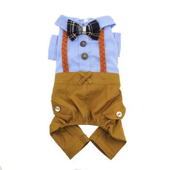 Parisian Pet Preppy Dog Jumpsuit - Blue Bow Tie