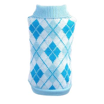 Parisian Argyle Dog Sweater in Blue