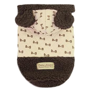 Parisian Pet Bowtie Dog Hoodie - Khaki