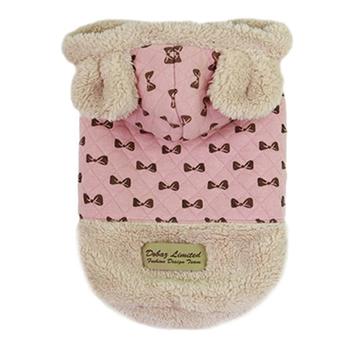 Parisian Pet Bowtie Dog Hoodie - Pink