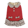 Dobaz Quilted Plaid Dog Dress - Red