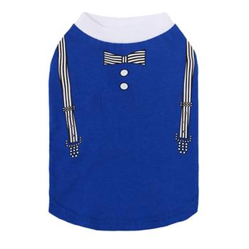 Dobaz Suspenders Dog Shirt - Blue