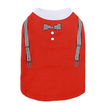 Dobaz Suspenders Dog Shirt - Red