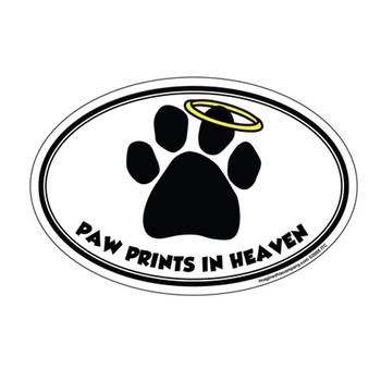 Paw Prints in Heaven Oval Magnet