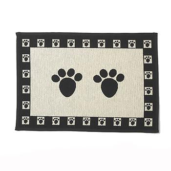 Paws Dog Tapestry Placemat - Natural and Black