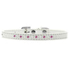 Pearl and Pink Crystal White Dog Collar