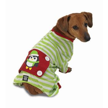 Penguin Dog Pajamas - Green/White