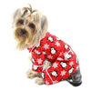 Penguins and Snowflakes Flannel Dog Pajamas - Red